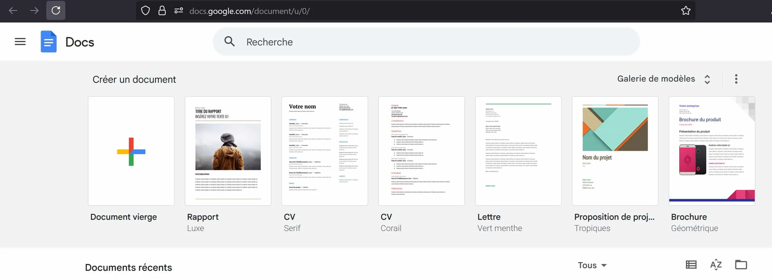 Fonctionnement du traitement de texte Google Docs