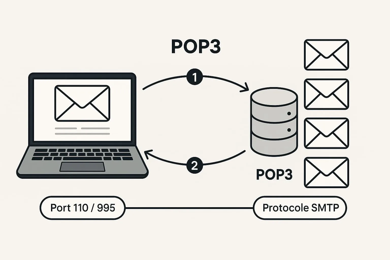 Fonctionnement du protocole de messagerie POP3