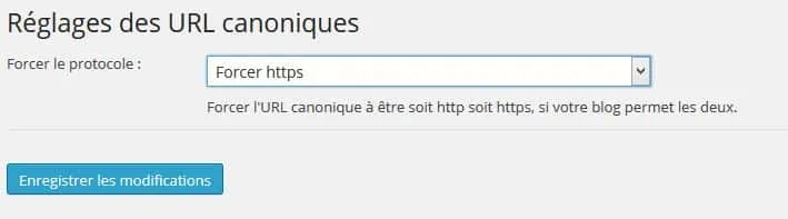 Forcer réglages permaliens HTTPS
