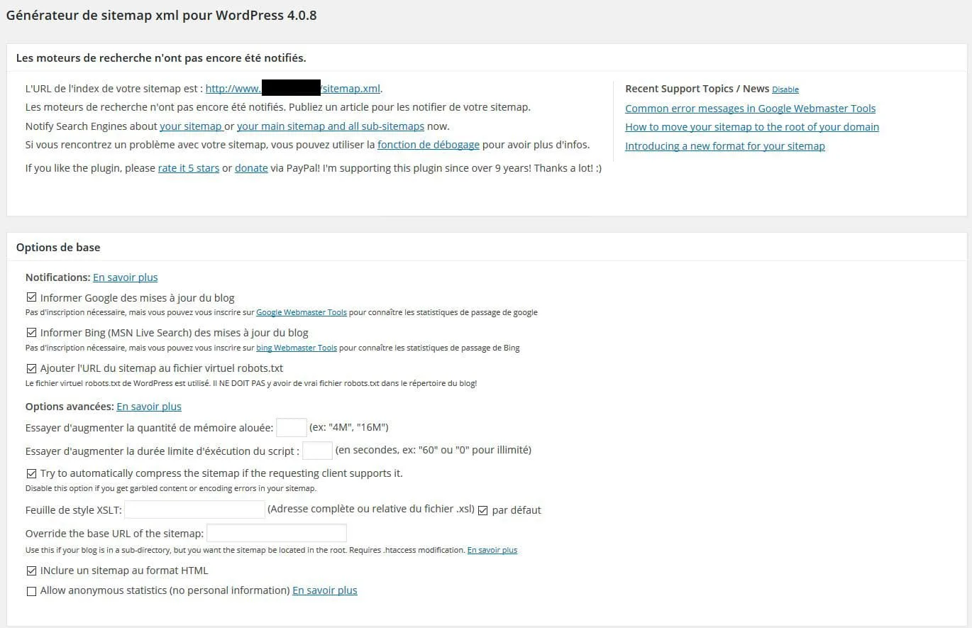 configurer google sitemap xml