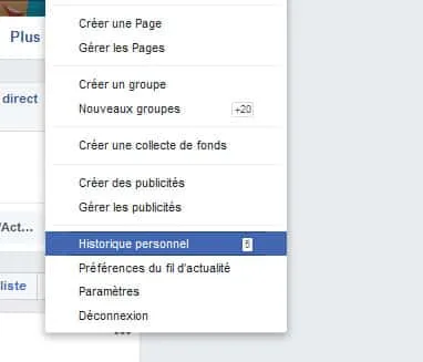 Accès à l’historique personnel Facebook