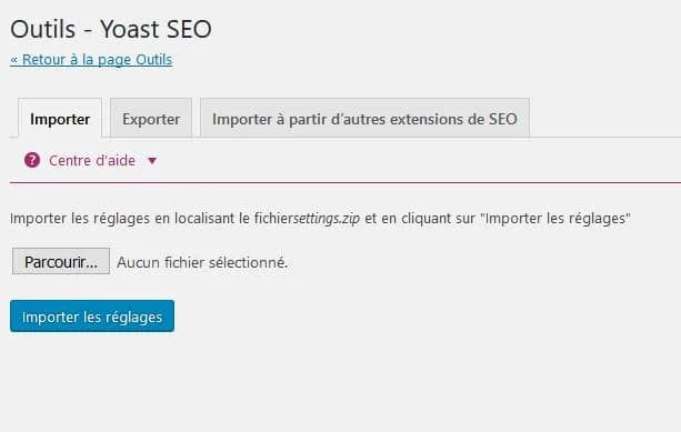 telechargement import export yoast