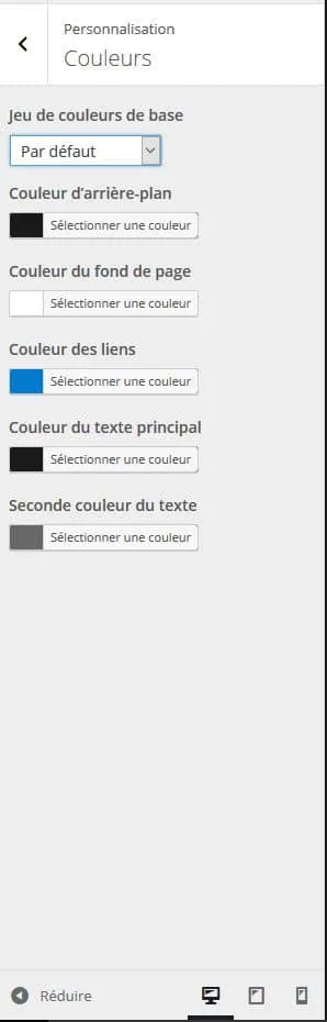 perseonnaliser les couleurs wordpress