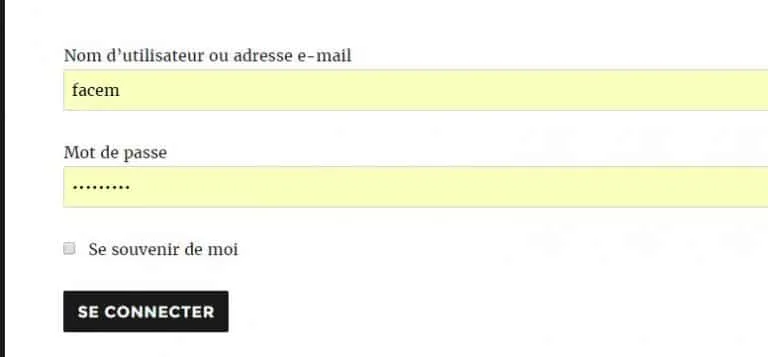 login wordpress personnalisé