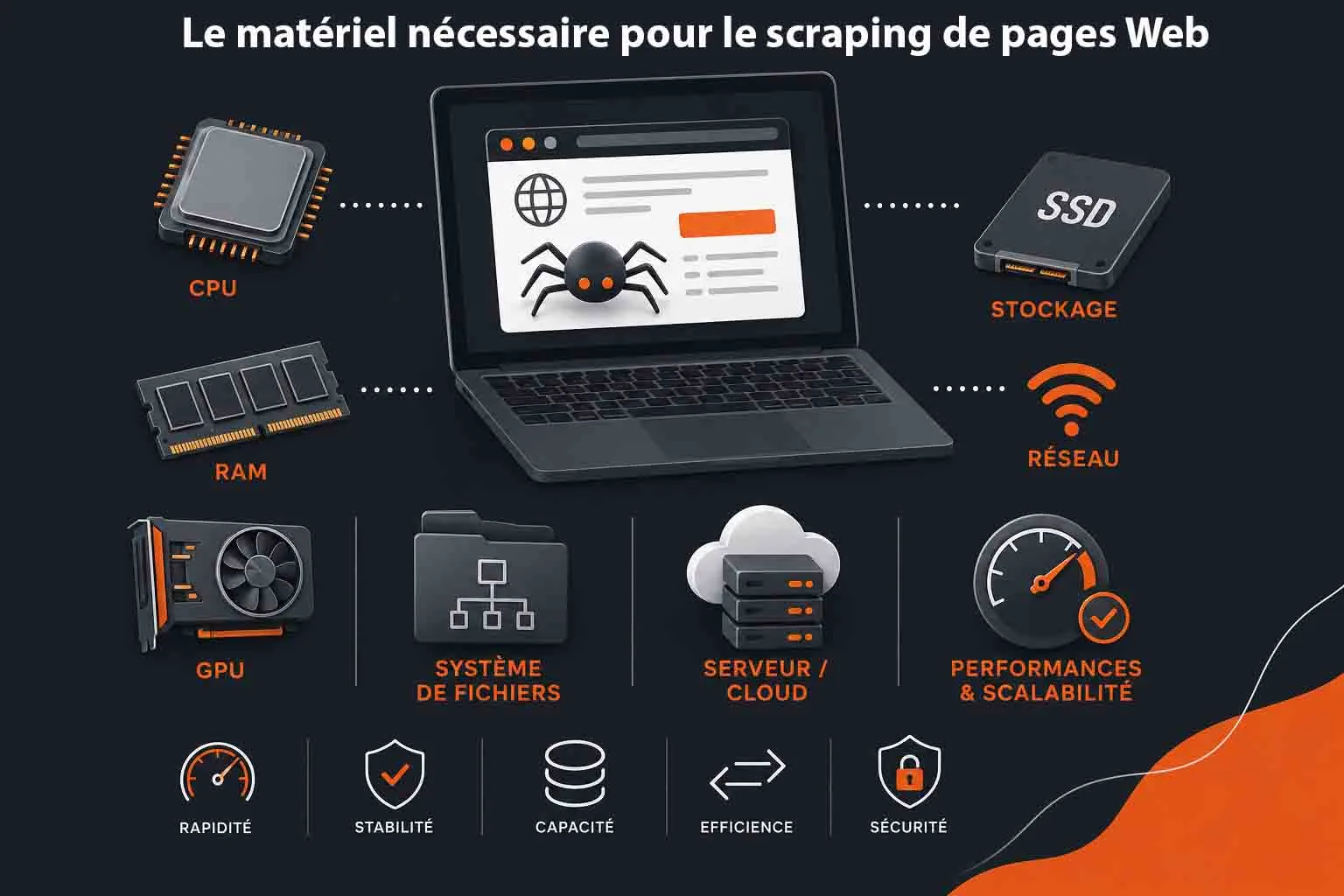 Matériel informatique nécessaire pour aspirer un site web