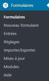 menu gravity forms