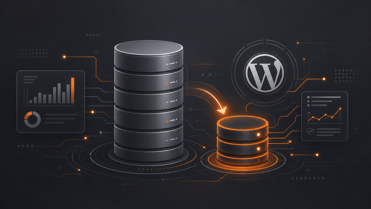 Répartition du volume des tables d’une base WordPress marchande