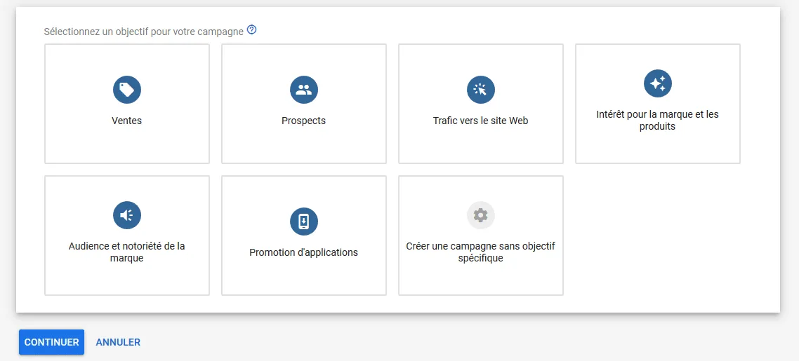 objectif de campagne Google ads