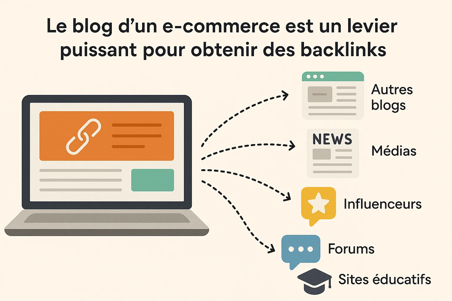 Obtention de backlinks grâce au blog d'un site e-commerce