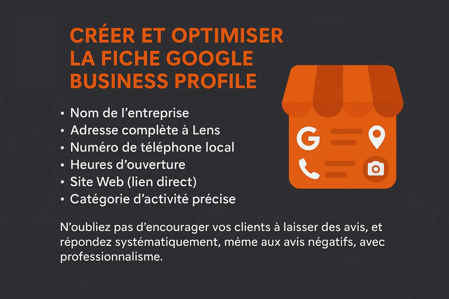 optimisation fiche google profile business lens