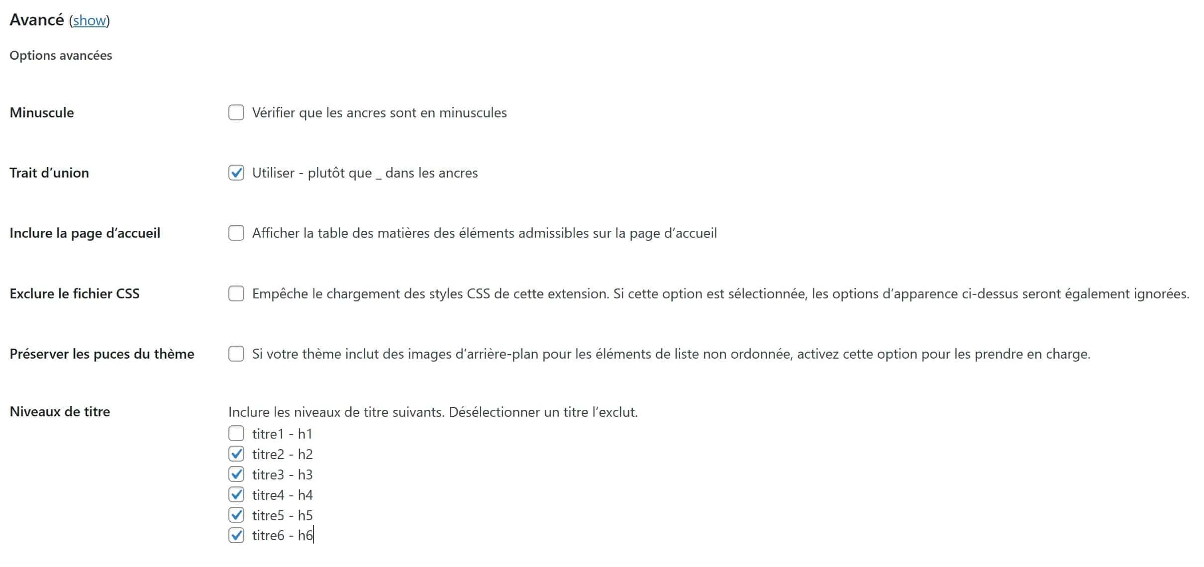 options avancées optimisées toc plus