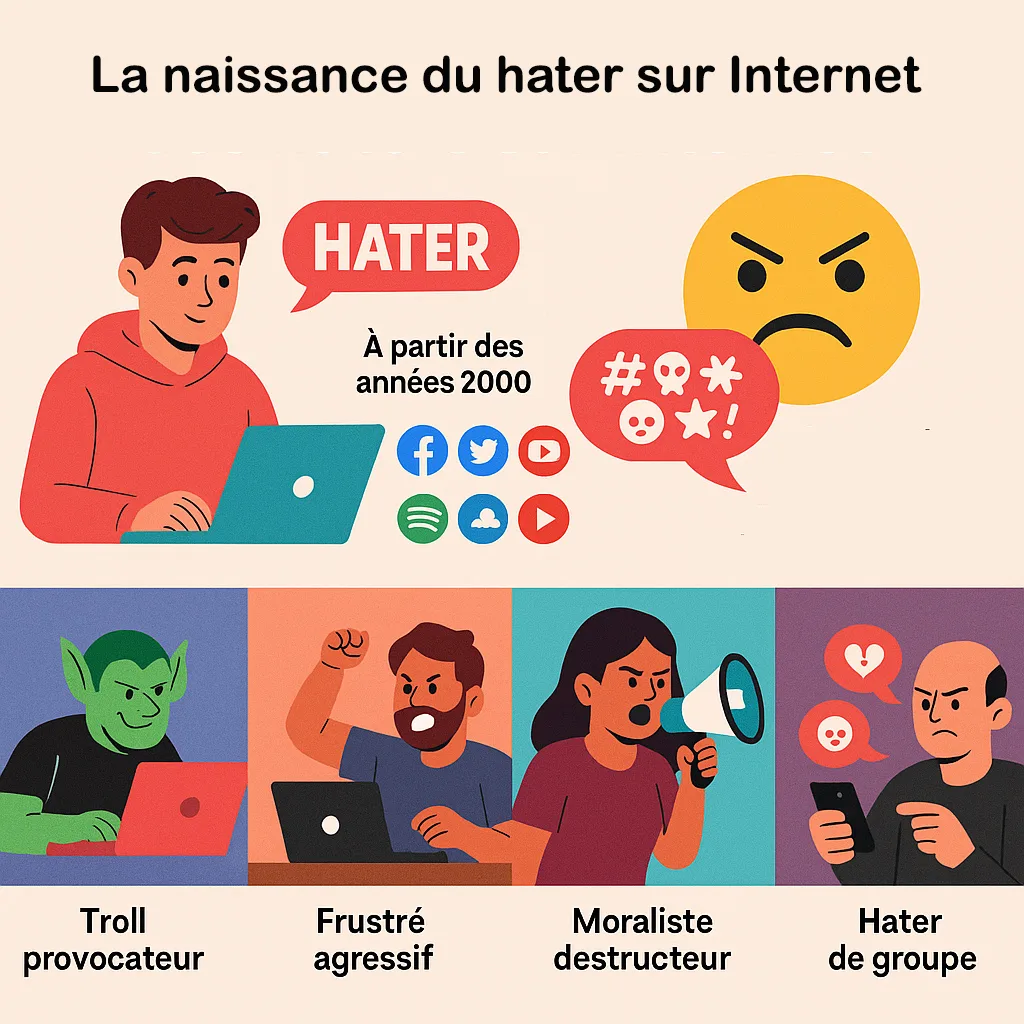 Naissance et typologie des haters sur Internet