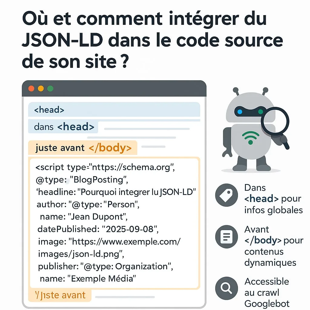 ou integrer le balisage json ld dans le code source