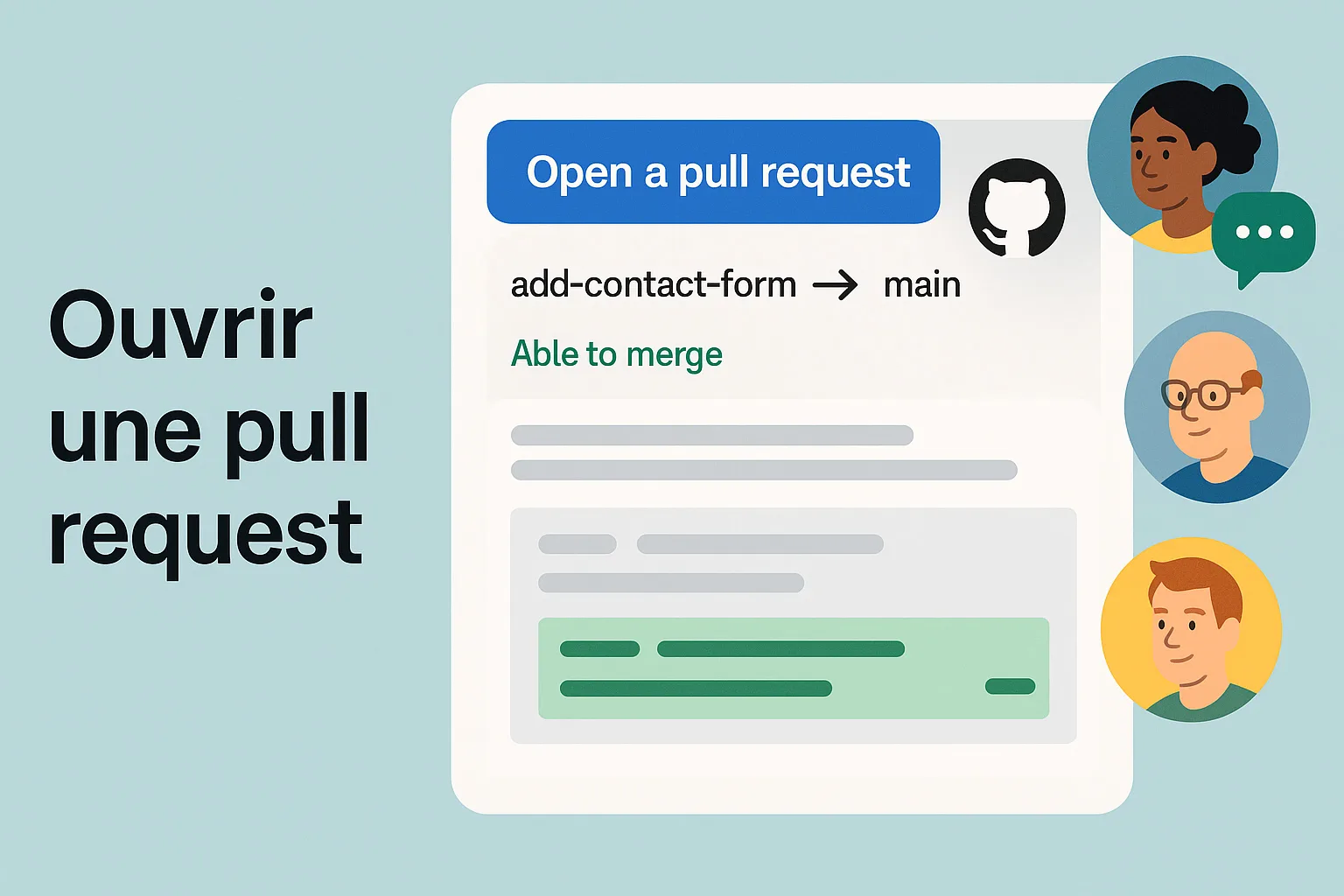 Ouverture d'une pull request sur GitHub