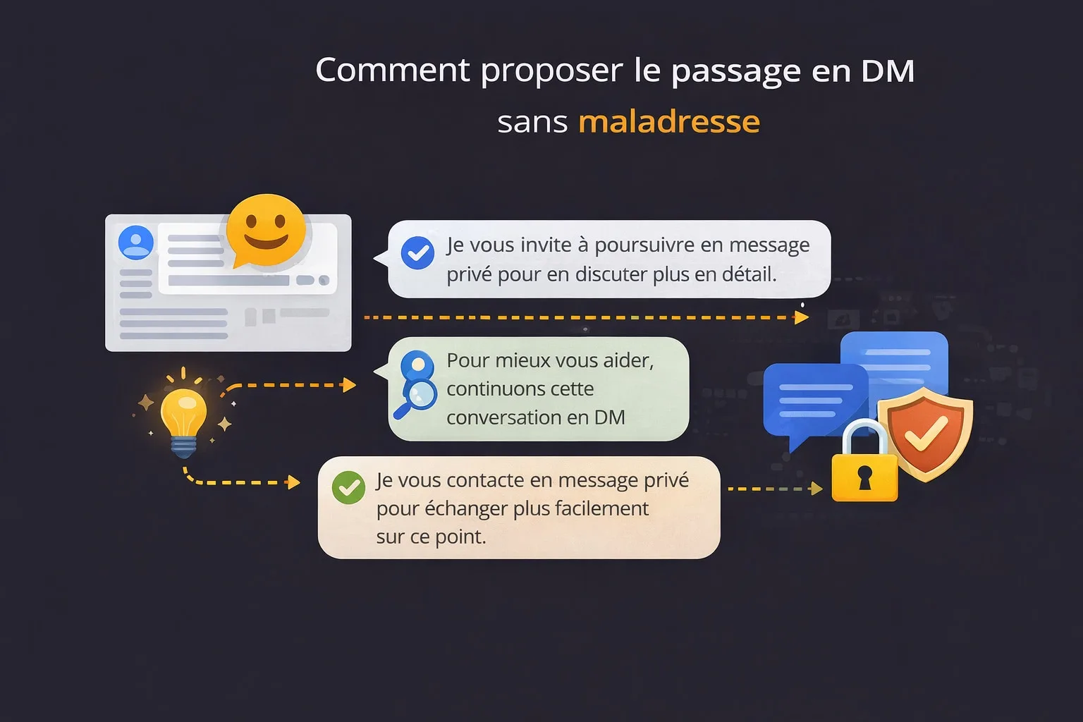 passer en dm sur un reseau social