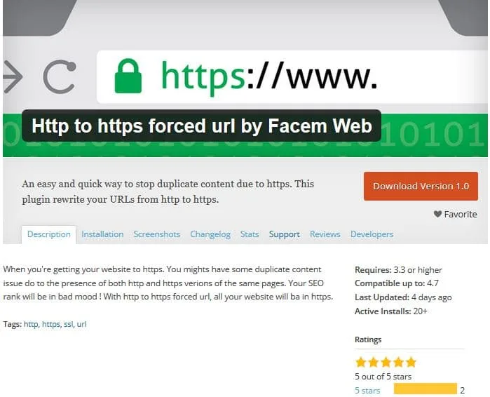 plugin français forcer https