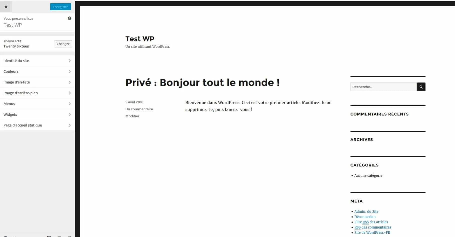 previsualisation wordpress 4.5