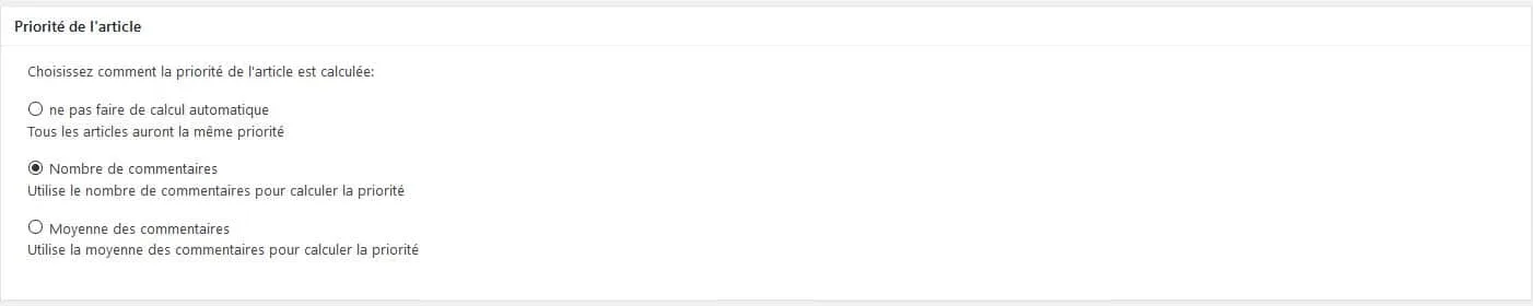 priorité des articles wp dans le sitemap