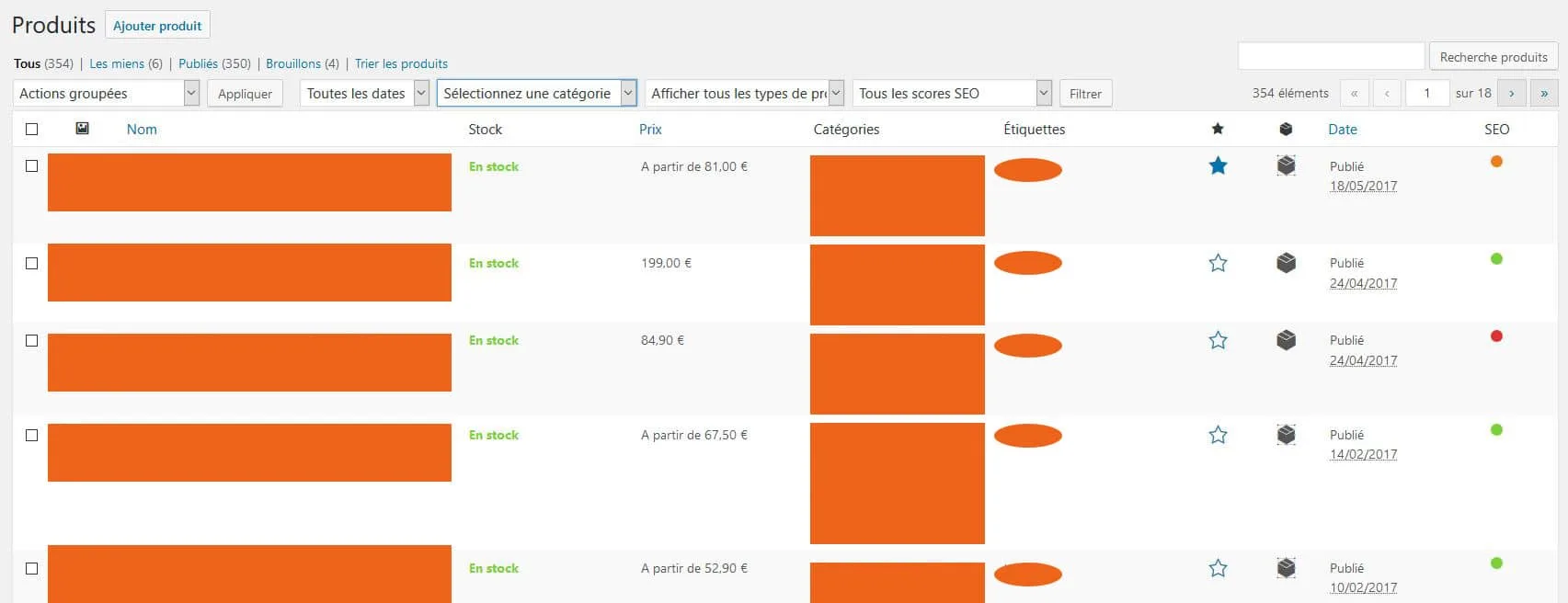 produit variable en lot woocommerce