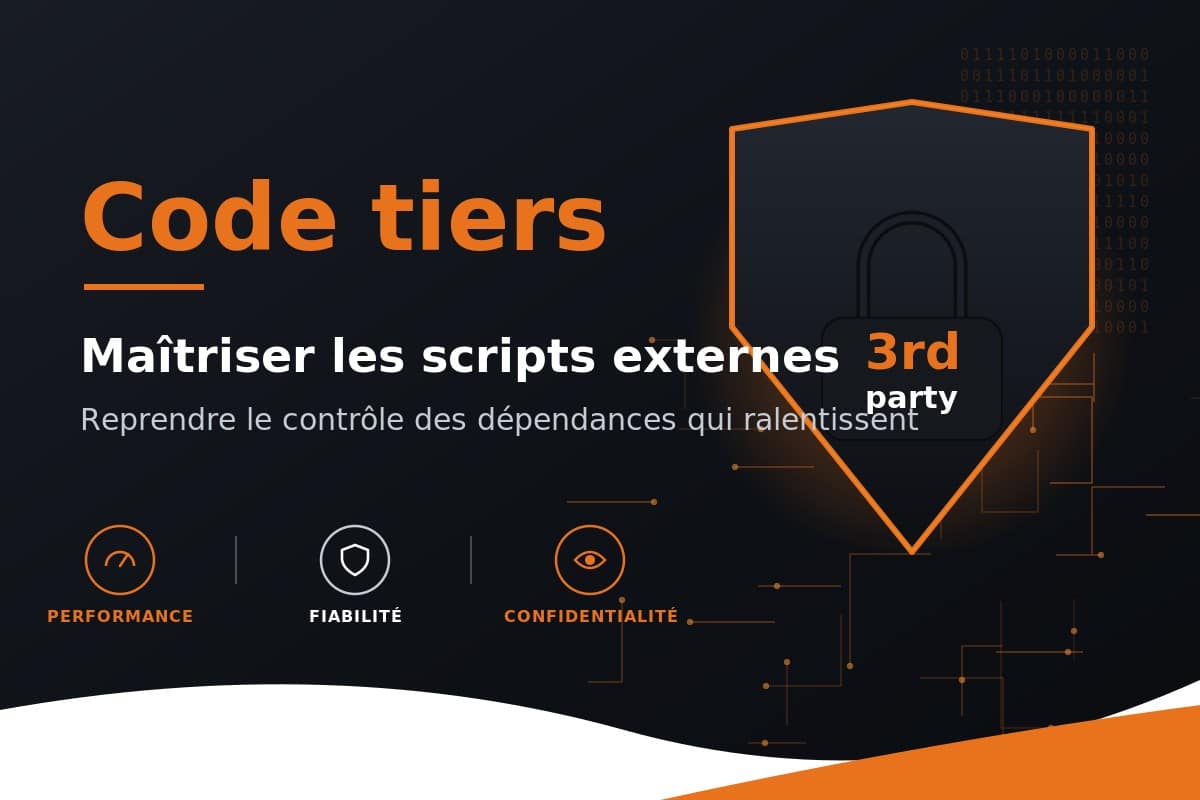Code tiers maîtrise scripts externes troisième partie performance fiabilité confidentialité contrôle dépendances ralentissement