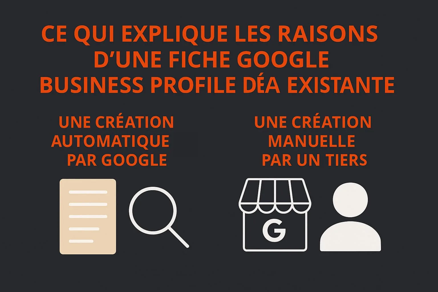 Raisons d'une fiche Google Business Profile déjà existante