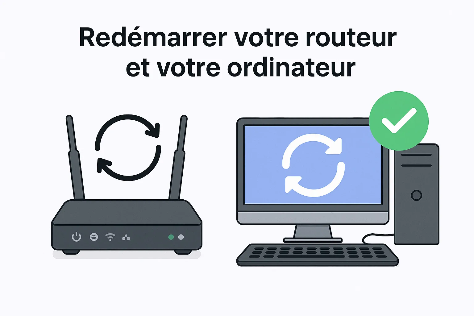 Redémarrage du routeur et de l'ordinateur