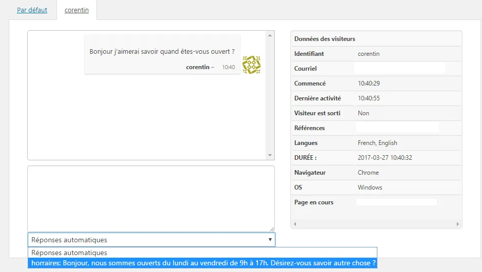 exemple reponse automatique