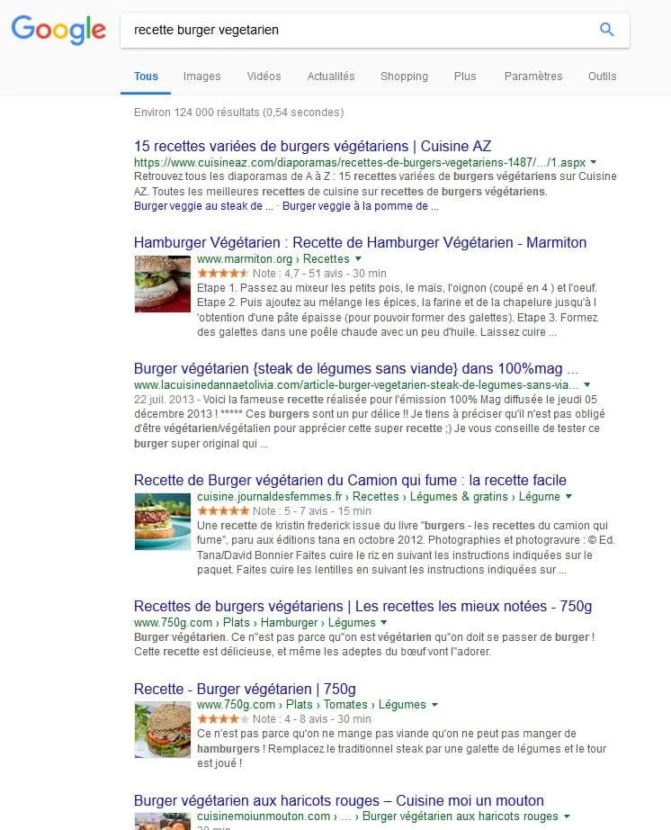 rich snippet de recette de cuisine