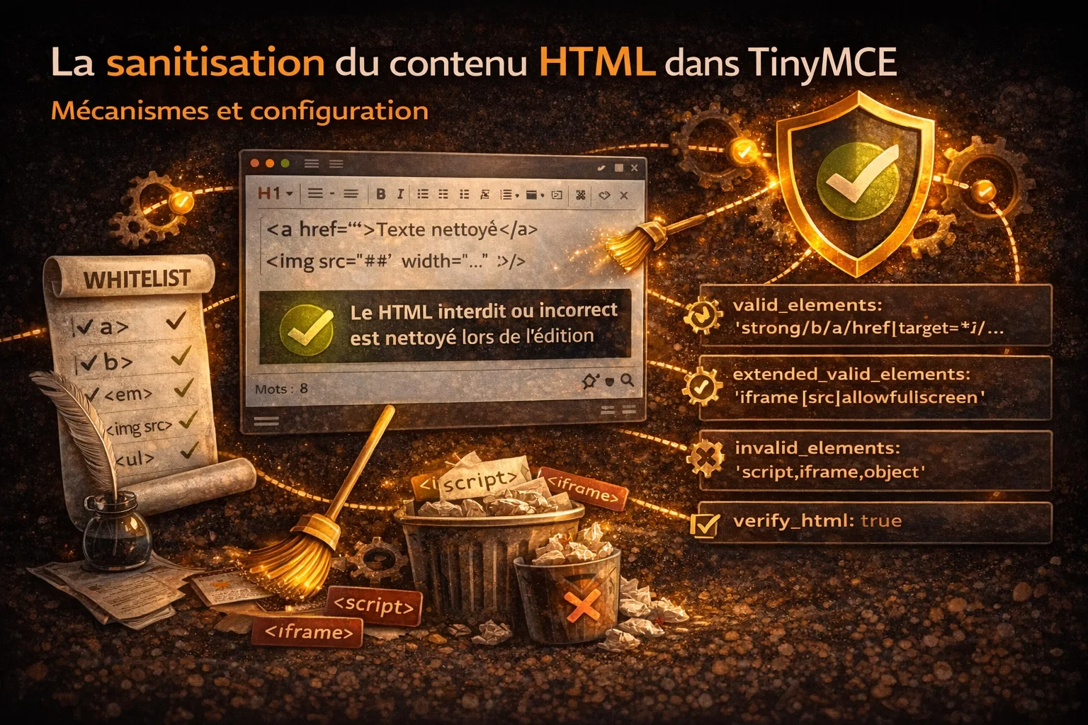 sanitisation html tinyMCE