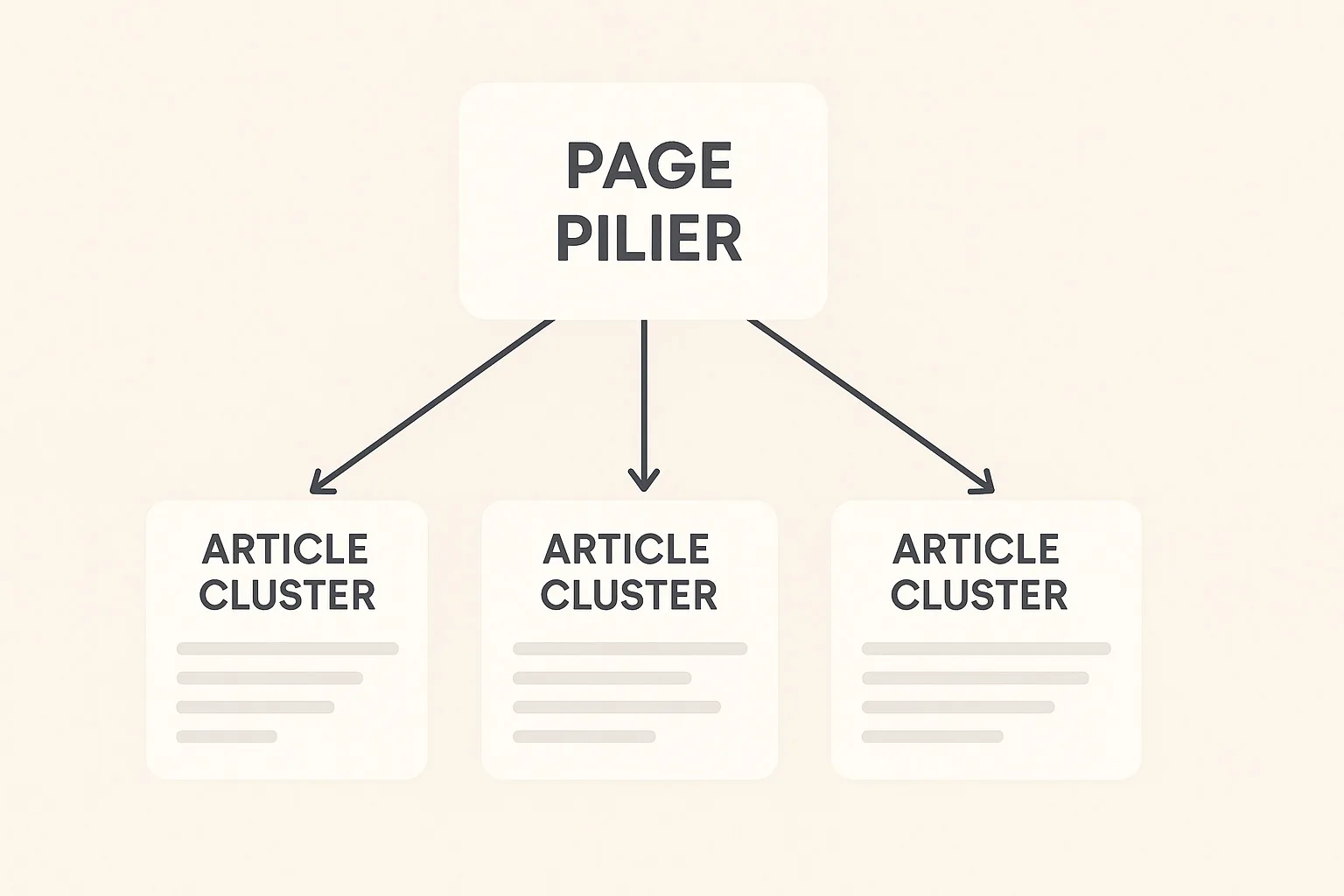 Schéma d'un cluster sémantique en SEO