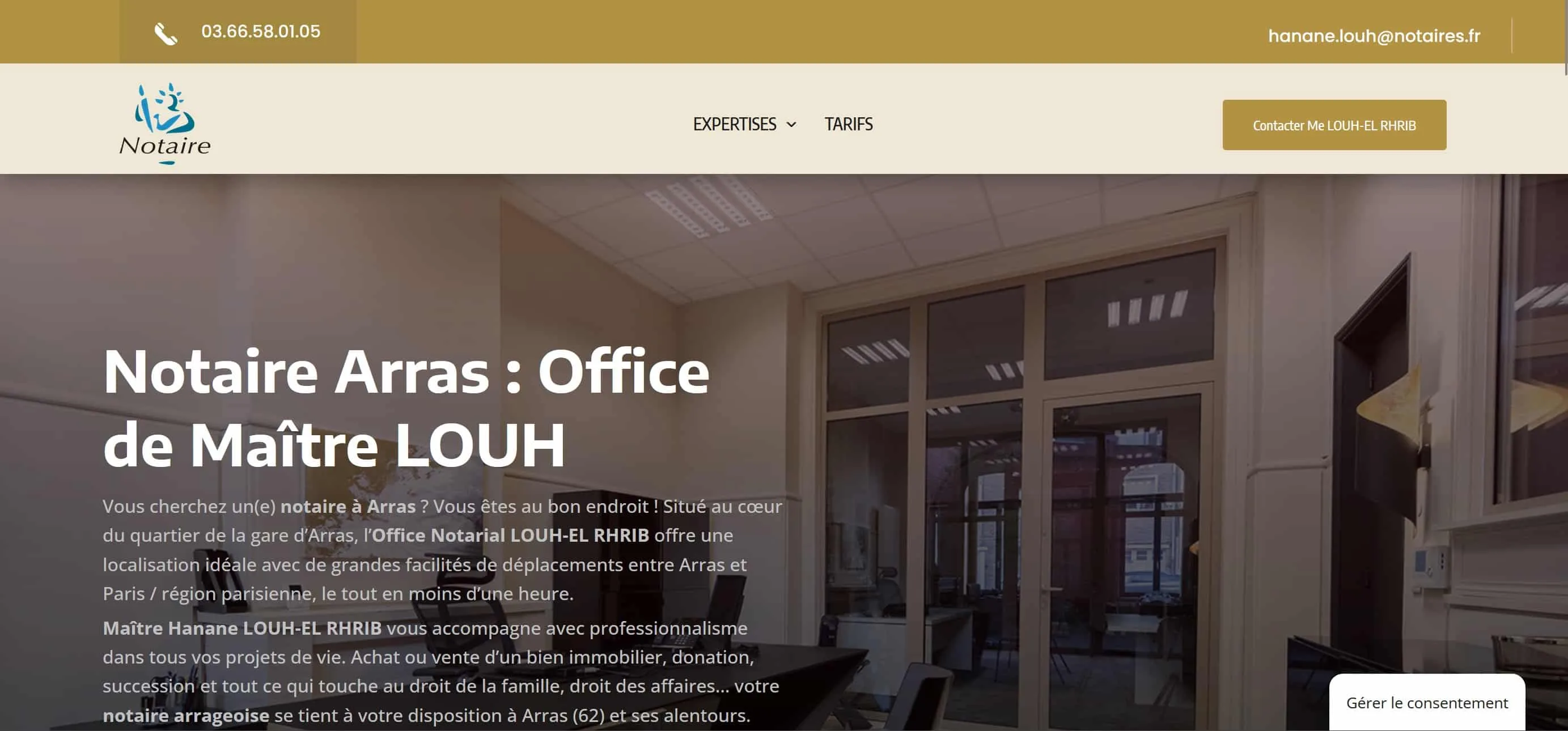 site de maitre louh notaire arras