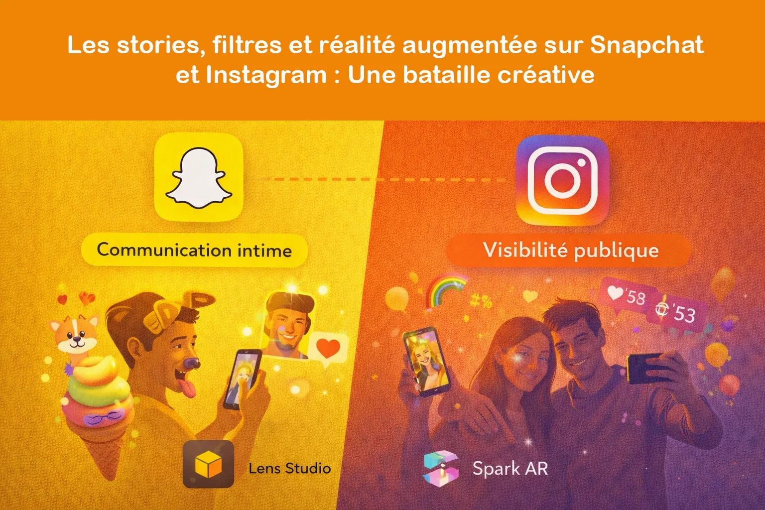 story filtre et realite augmentée sur snapchat et instagram