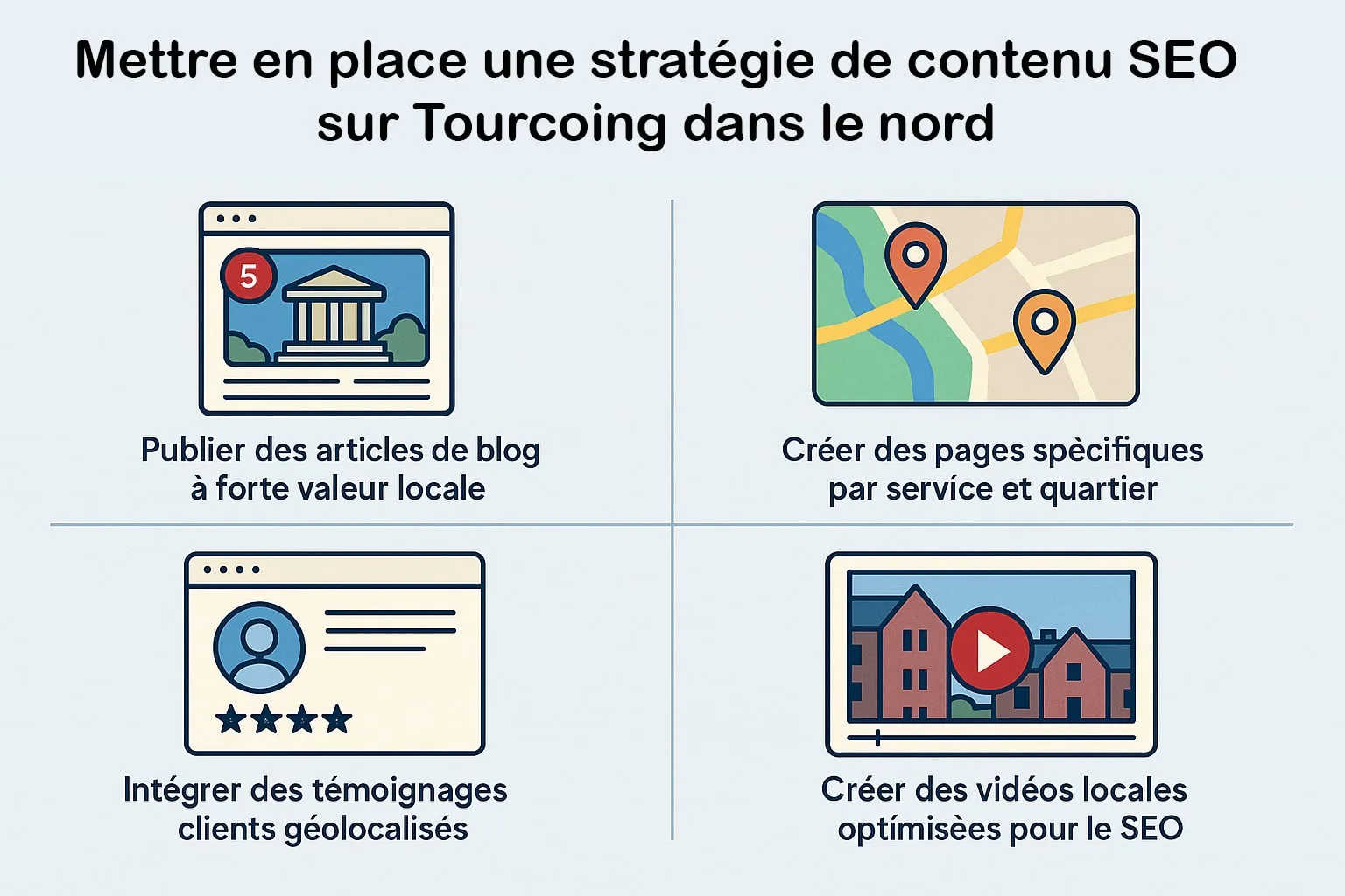 Stratégie de contenu SEO pour un site à Tourcoing