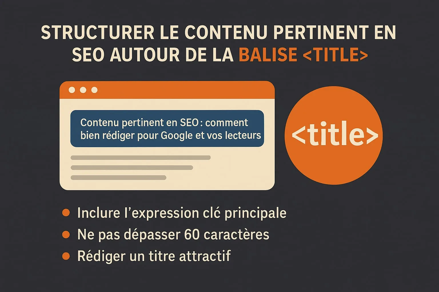 Structuration d'un contenu SEO autour de la balise title
