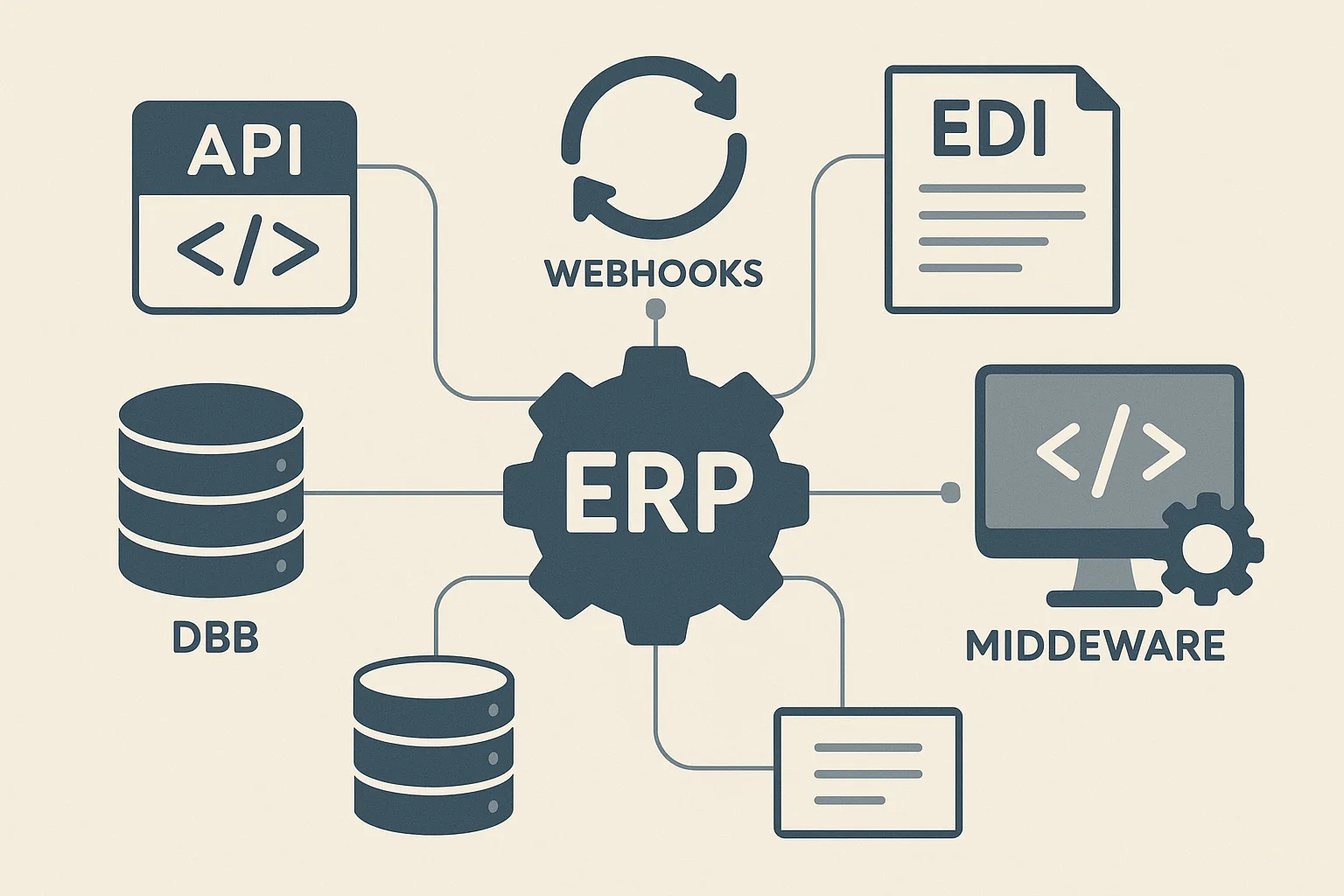 Technologies utilisées par un connecteur ERP