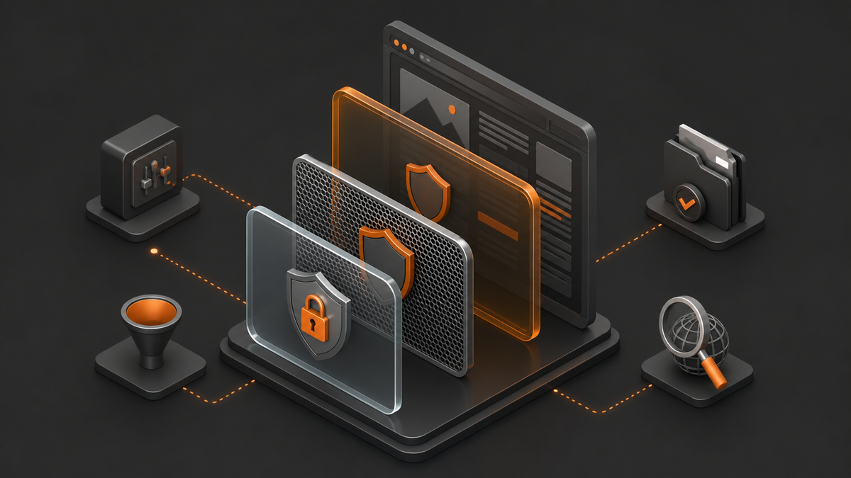 Trois niveaux de protection appliqués à une même page web