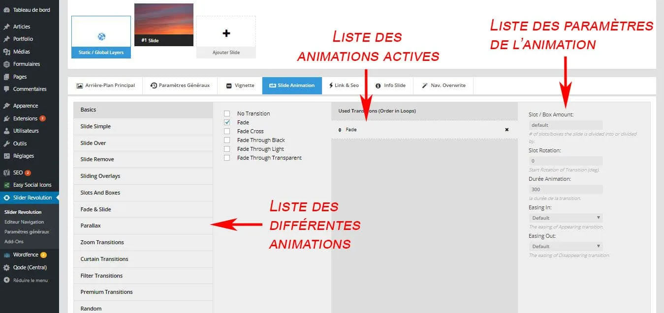 animation slide revolution slider
