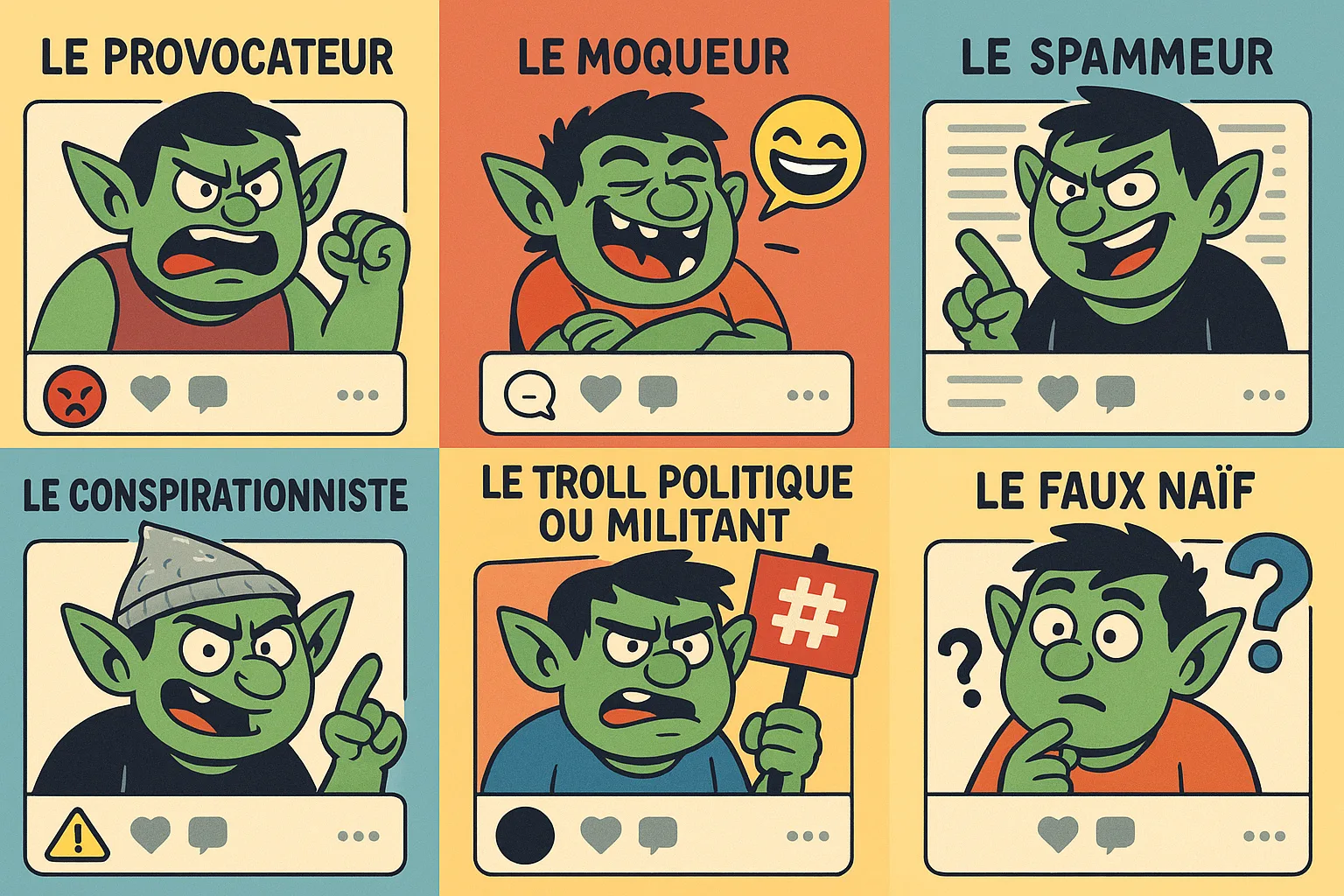 types principaux de trolls
