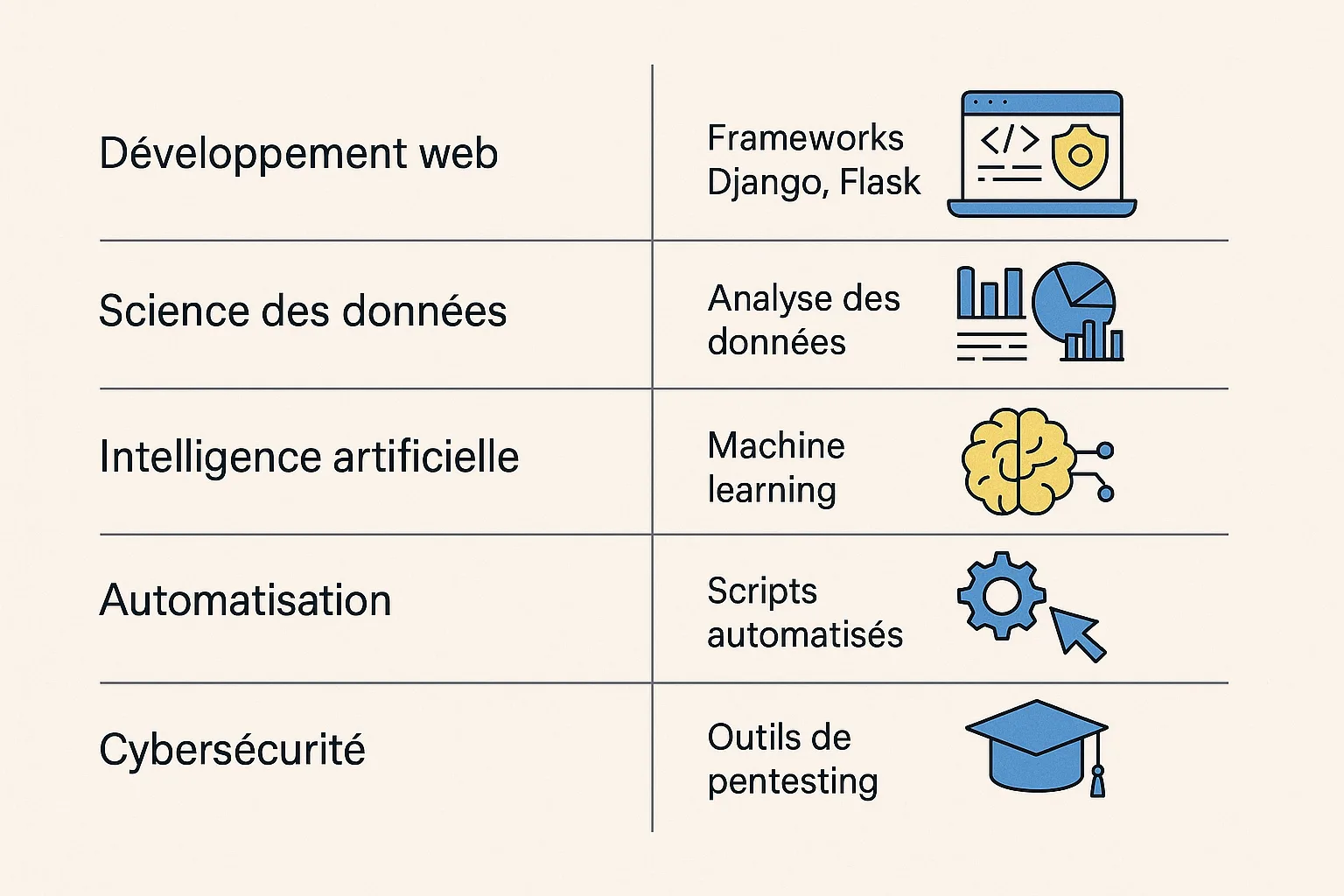 usages de python