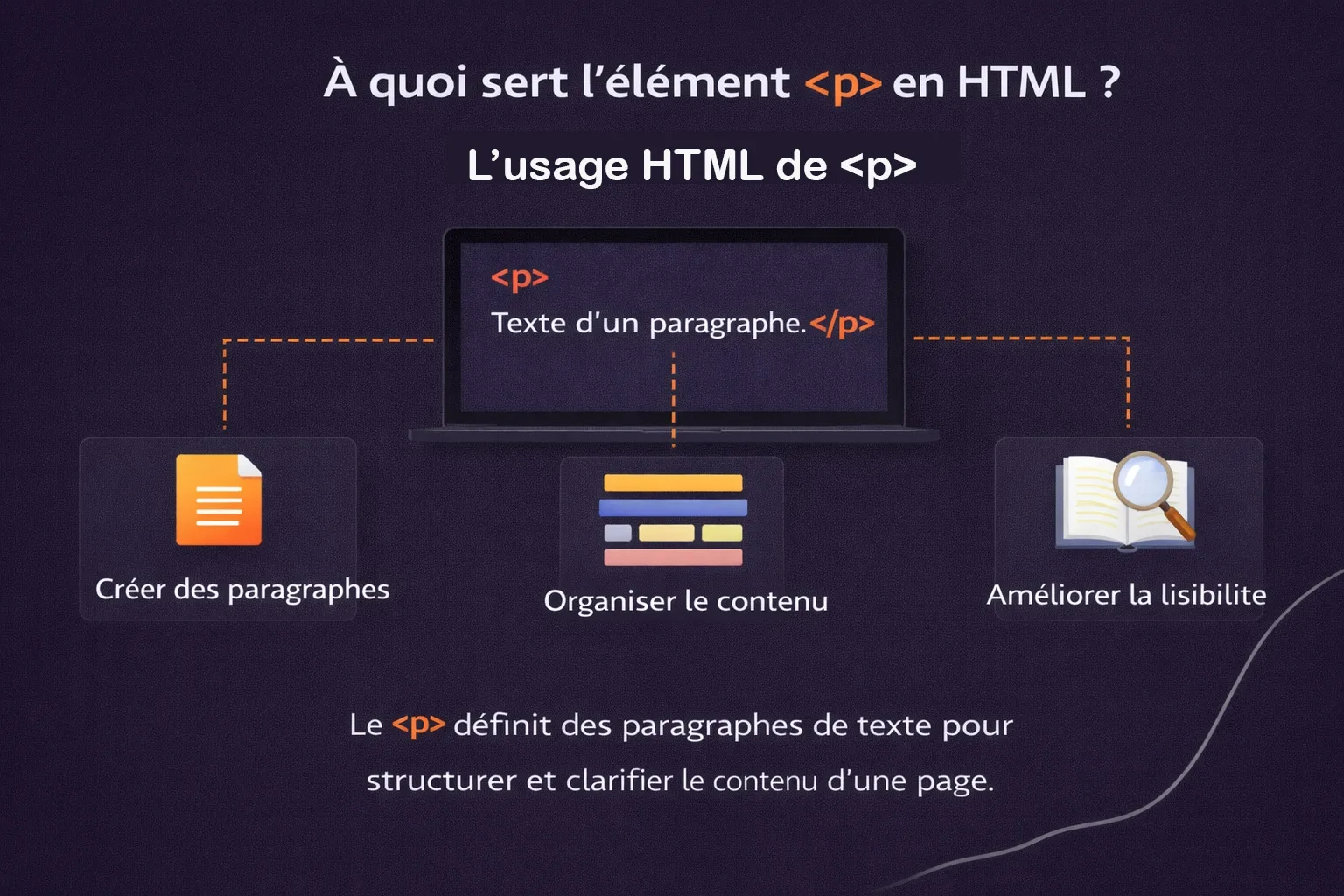 utilisation balise p html