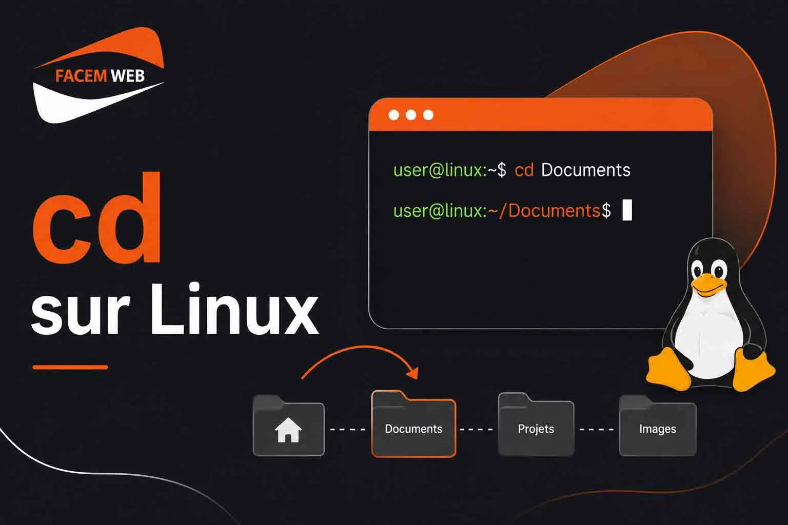 utilisation commande cd linux
