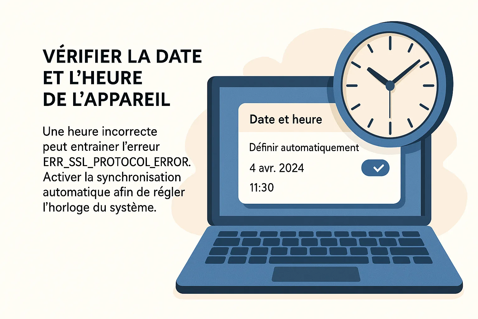 Vérification de la date et de l'heure de l'appareil