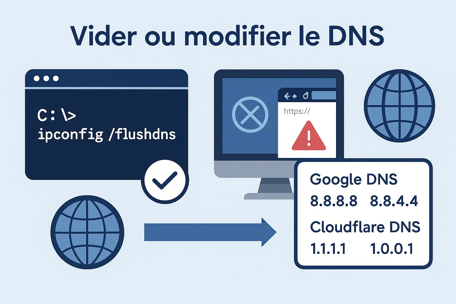 Vidage ou modification du cache DNS