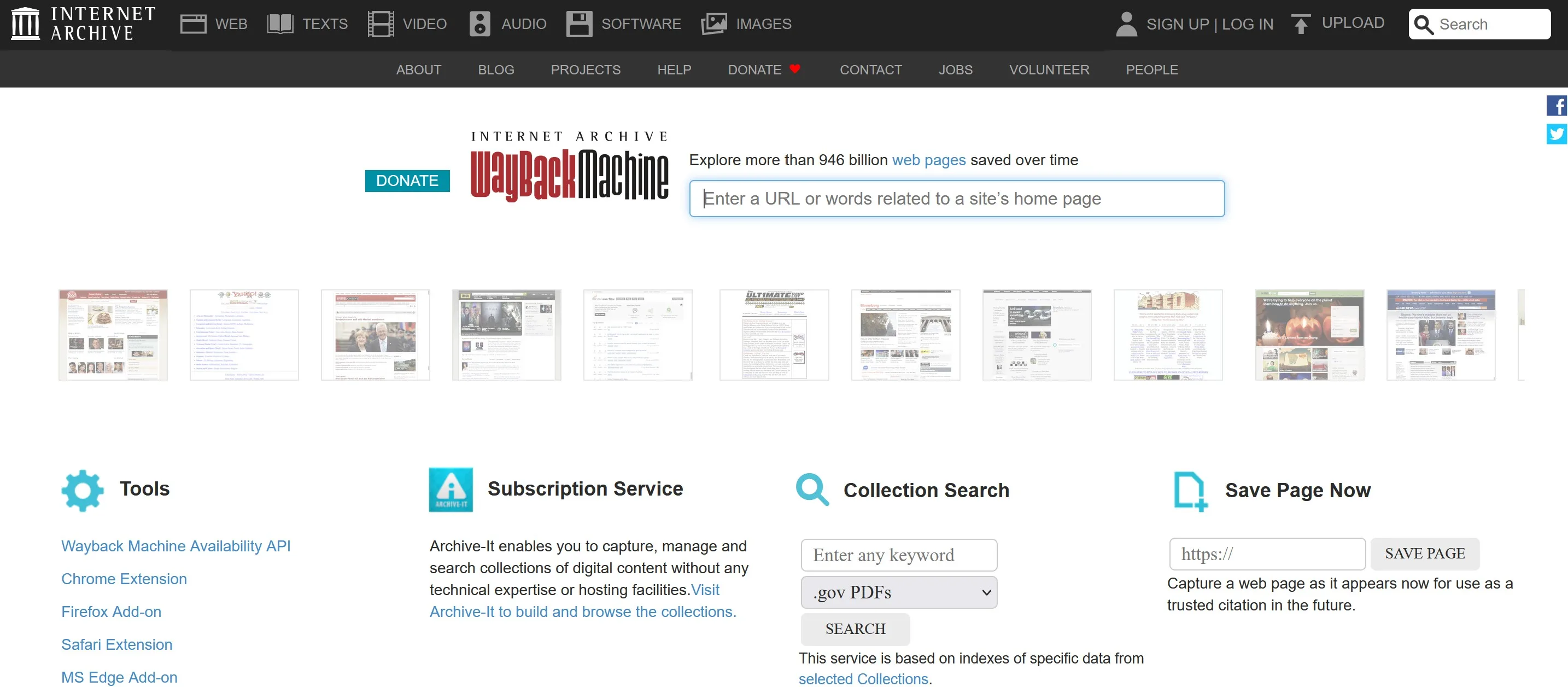 La Wayback Machine d'archive.org