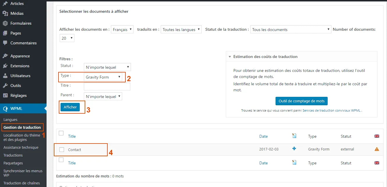 gestion wpml