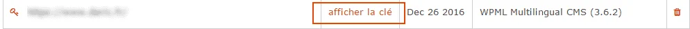 trouverune clé wpml