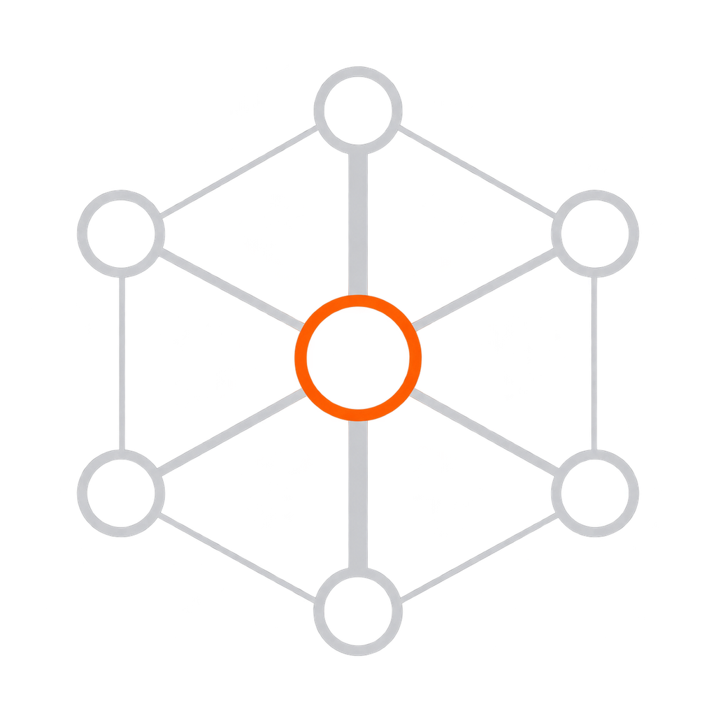 Réseau de liens convergeant vers une page centrale