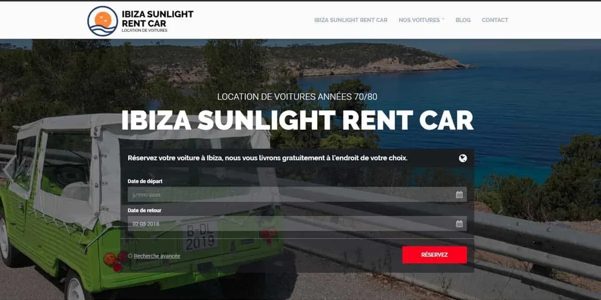Ibiza Sunlight Rent Car : création d'un site internet de location de voitures à Ibiza