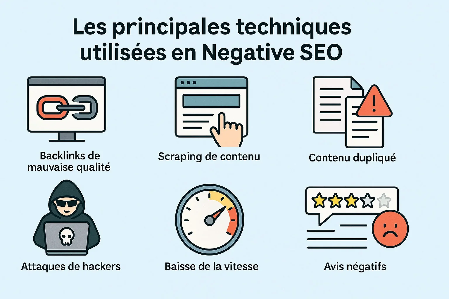 principales techniques utilisées en negative SEO