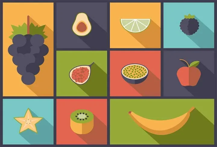 flat design aux fruits